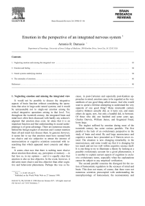Emotion in the perspective of an integrated nervous system 1
