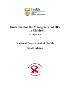 Guidelines for the Management of HIV in Children