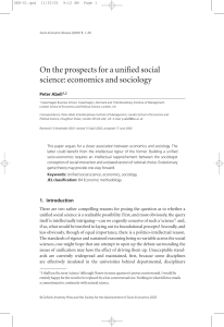 On the prospects for a unified social science: economics and sociology