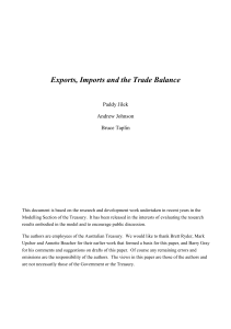 Exports, Imports and the Trade Balance