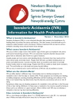 Isovaleric Acidaemia (IVA) - Newborn Bloodspot Screening Wales