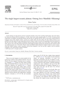 The single largest oceanic plateau: Ontong Java–Manihiki–Hikurangi