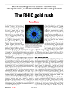 The RHIC gold rush