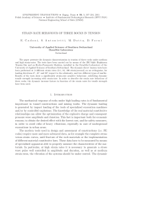 STRAIN RATE BEHAVIOUR OF THREE ROCKS IN TENSION E. C