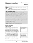 Section Summary Key Terms and People Academic Vocabulary