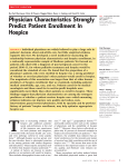 Physician Characteristics Strongly Predict Patient Enrollment In