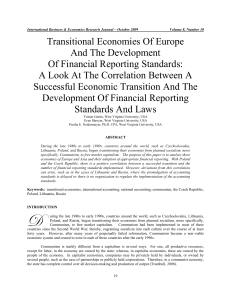 Transitional Economies of Europe and