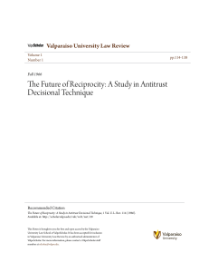 The Future of Reciprocity: A Study in Antitrust