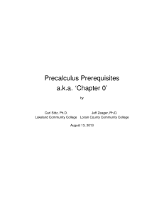 Precalculus Prerequisites aka `Chapter 0`