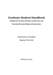 Graduate Student Handbook (AMERICAN CULTURAL STUDIES