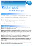 Fact Sheet 003 - Effects of Brain Injury