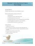 Module 3: Introduction to Cancer Knowledge