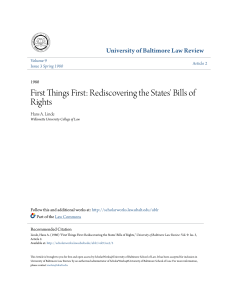 First Things First: Rediscovering the States` Bills of