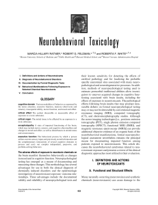 Neurobehavioral Toxicology - Boston University Medical Campus