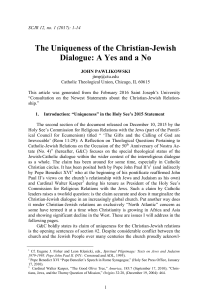 The Uniqueness of the Christian-Jewish Dialogue: A Yes and a No