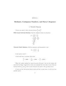 Mediants, Contiguous Numbers, and Farey`s Sequence