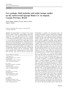 New geologic, fluid inclusion and stable isotope studies on