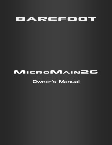 Owner`s Manual - Barefoot Sound