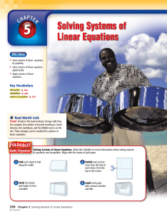 Chapter 5: Solving Systems of Linear Equations