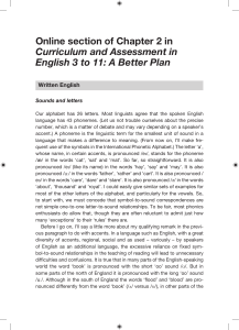Curriculum and Assessment 3-11 E