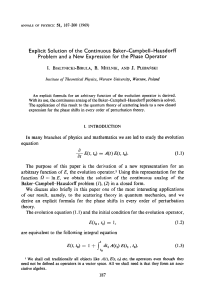 Explicit solution of the continuous Baker-Campbell