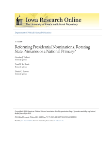 Reforming Presidential Nominations: Rotating State Primaries or a