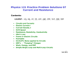 Physics 121 Practice Problem Solutions 07 Current and Resistance