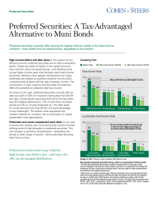 Preferred Securities: A Tax-Advantaged Alternative to Muni Bonds