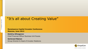 Investor Presentation Renaissance Capital Conference June 24