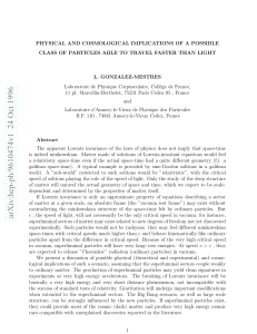 Physical and Cosmological Implications of a Possible Class of