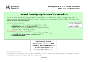 Job-aid: Investigating Causes of Undernutrition