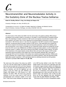 Neurotransmitter and Neuromodulator Activity in