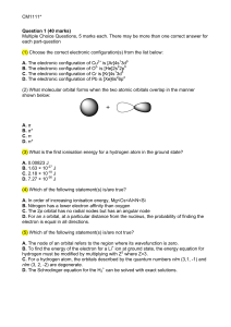 CM1111* Question 1 (40 marks) Multiple Choice Questions, 5 marks