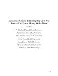 Economic Activity Following the Civil War Indexed by Postal Money