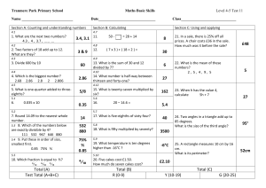 Level 4-5 Test 11 answers - Tranmere Park Primary School