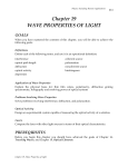 Chapter 19 WAVE PROPERTIES OF LIGHT
