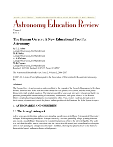 The Human Orrery: a new educational tool for