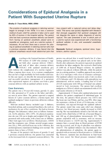 Considerations of Epidural Analgesia in a Patient with Suspected