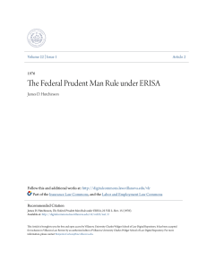 The Federal Prudent Man Rule under ERISA