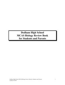 Dedham Middle School MCAS Science Review Book