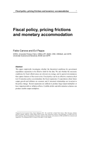 Fiscal policy, pricing frictions and monetary accommodation