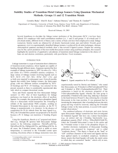 Stability Studies of Transition-Metal Linkage Isomers Using