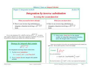 Integration by inverse substitution