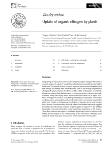 Uptake of organic nitrogen by plants