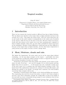 Tropical weather 1 Introduction 2 Heat, Moisture