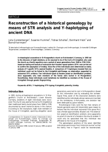 Reconstruction of a historical genealogy by means of STR