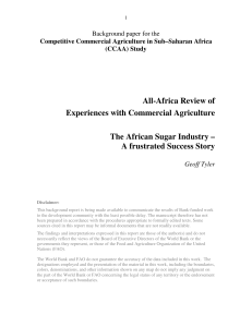 The African Sugar Industry – A frustrated Success Story