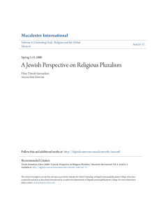 A Jewish Perspective on Religious Pluralism