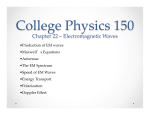 Chapter 22 – Electromagnetic Waves