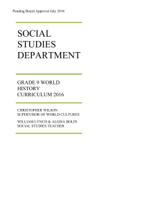 SOCIAL STUDIES DEPARTMENT